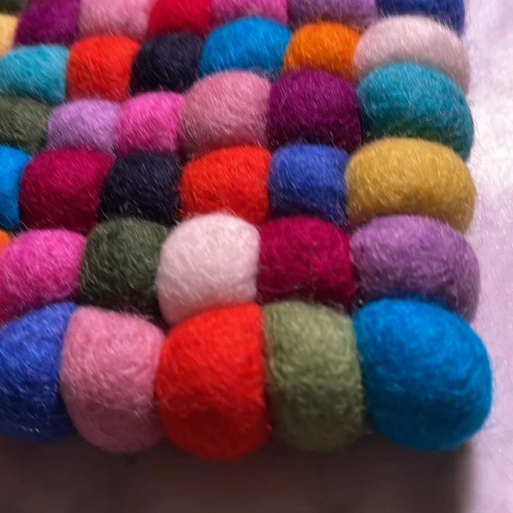 Trader Joe’s Handcrafted Felted Wool Trivet -NWT,never used,whimsical multicolor - Picture 11 of 12